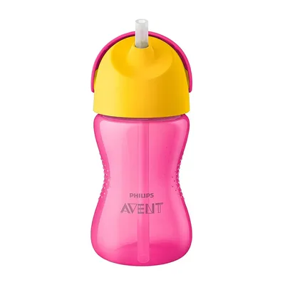 Copo Avent Dinossauro Com Canudo Curvado 300 Ml