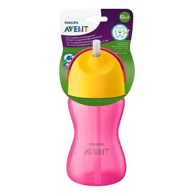 Copo Avent Dinossauro Com Canudo Curvado 300 Ml