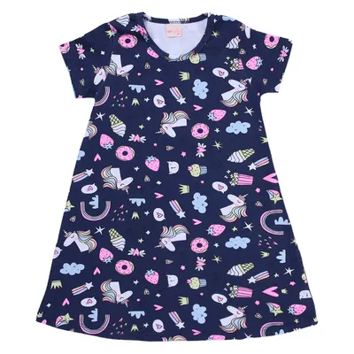 Vestido Infantil Color Mini Estampado Vestido Infantil Color Mini Estampado