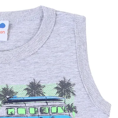 Camiseta Regata Marlan Meia Malha Estampada