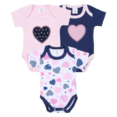 Kit Body Bebê Presente De Anjo Coração - 3 Peças Kit Body Bebê Presente De Anjo Coração - 3 Peças