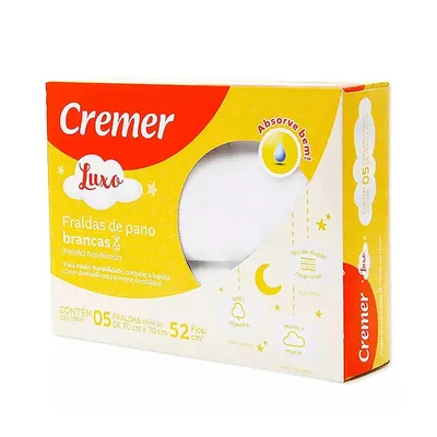 Kit Fralda de Pano Cremer Luxo Tecido Duplo Com 05 Unidades Kit Fralda de Pano Cremer Luxo Tecido Duplo Com 05 Unidades