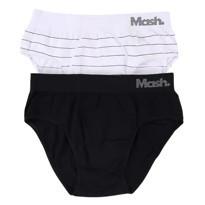 Kit Cueca Boxer Mash Com 02 Peças Liso e Listrado Sem Costura