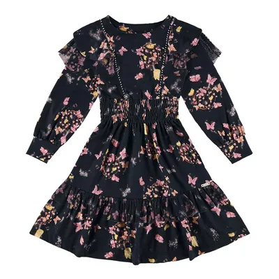 Vestido Manga Longa Bebê Kiki Estampado Vestido Manga Longa Bebê Kiki Estampado