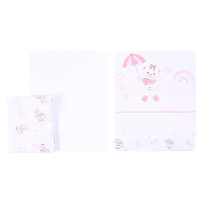 Jogo Lençol Berço Americano Din Don Bordado - 3 Peças