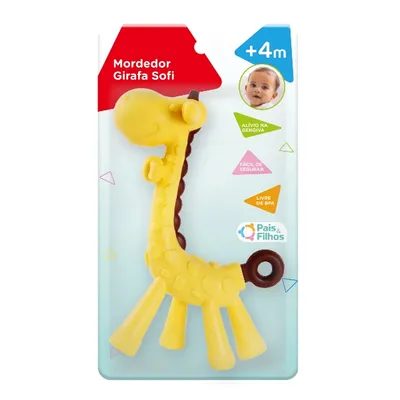 Mordedor Bebê Pais E Filhos Silicone Girafa Mordedor Bebê Pais E Filhos Silicone Girafa