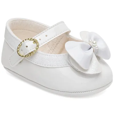 Sapato Bebê Pimpolho Brilho Com Laço Duplo