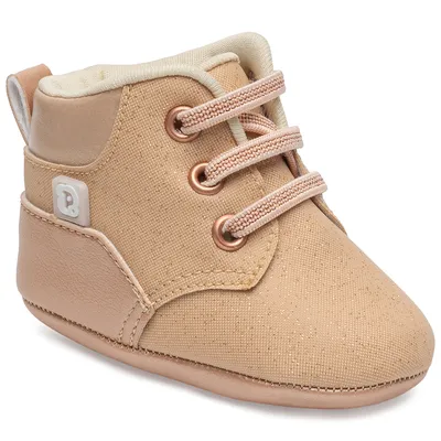 Bota Bebê Pimpolho Brilho Com Cadarço