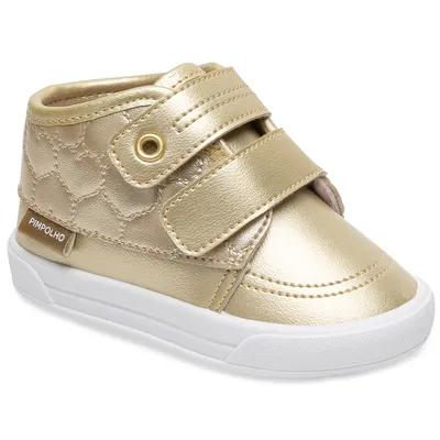 Tênis Bebê Pimpolho Com Velcro Duplo Com Detalhe Coração