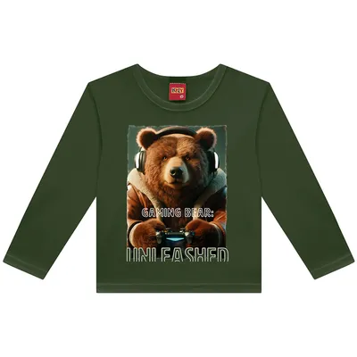 Camiseta Kyly Manga Longa Estampa de Urso Camiseta Kyly Manga Longa Estampa de Urso