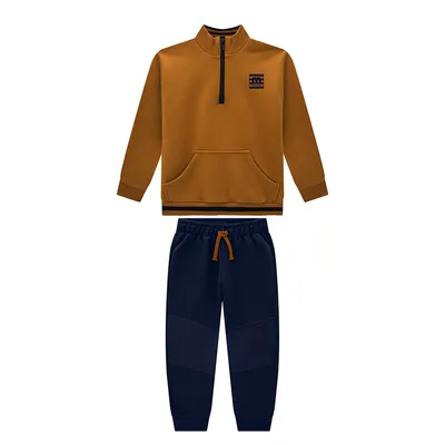 Conjunto Milon Casaco e Calça em Moletom Peluciado