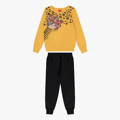 Conjunto Moletom Juvenil Kely Kety Blusão Estampa Laço