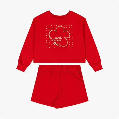 Conjunto Moletom Juvenil Kely Kety Blusão Estampa Cool e Short