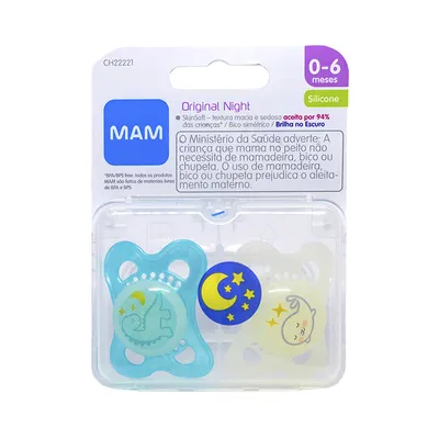 Kit Chupeta Bebê Mam Original Night Tamanho 01 - 02 Unidades Kit Chupeta Bebê Mam Original Night Tamanho 01 - 02 Unidades
