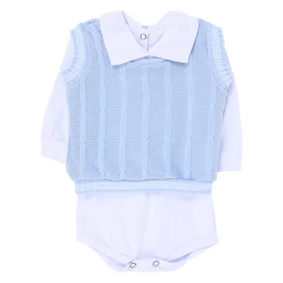 Saída De Maternidade Sanches Menino Em Acrílico - 7 Peças Saída De Maternidade Sanches Menino Em Acrílico - 7 Peças