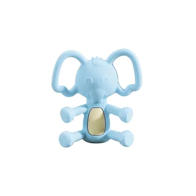 Mordedor Bebê Pais E Filhos Silicone Elefantinho Azul Mordedor Bebê Pais E Filhos Silicone Elefantinho Azul