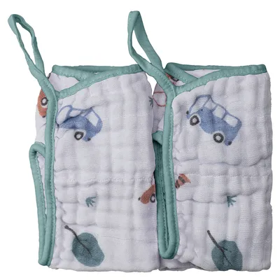 Kit Pano De Boca Baby Joy Soft Estampa Carro - 02 Peças