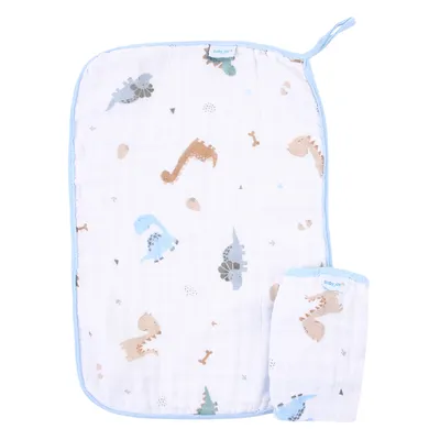 Kit Pano De Boca Baby Joy Soft Estampa Dino - 02 Peças