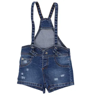 Jardineira Jeans Color Mini Com Amarração Nas Alças