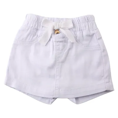 Shorts Saia Sarja Bebê Din Don Detalhe Cordão Shorts Saia Sarja Bebê Din Don Detalhe Cordão