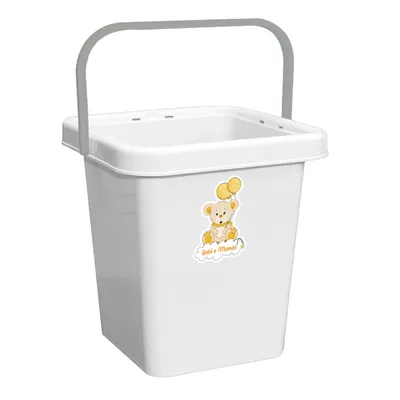 Balde Monte Líbano Infantil Adesivo Urso Bebê e Mamãe 7L