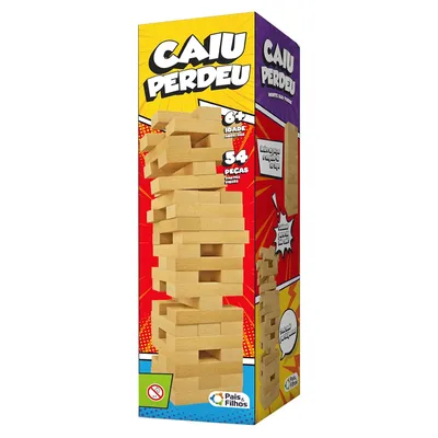 Jogo Caiu Perdeu Pais E Filhos Madeira 54 Peças