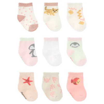 Kit Meia Bebê Pimpolho Antiderrapante 03 Unidades Sortidas