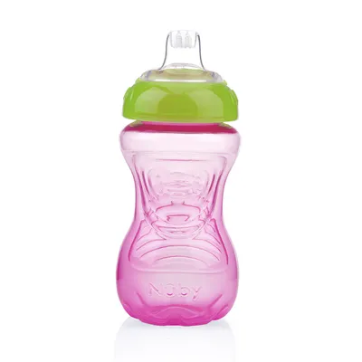 Copo Infantil Nuby Com Bico De Silicone Rosa 300 ml