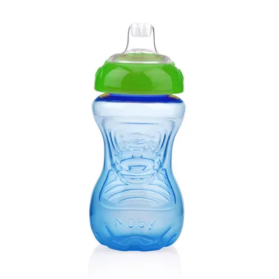 Copo Infantil Nuby Com Bico De Silicone Azul 300 ml
