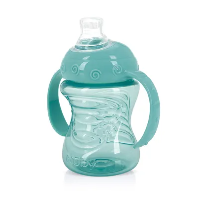 Copo Nuby com Alça e Super Bico de Silicone Verde 240 ml