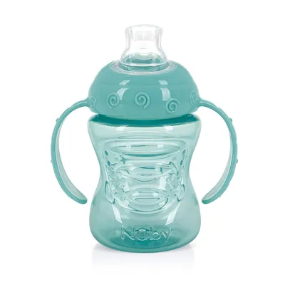 Copo Nuby com Alça e Super Bico de Silicone Verde 240 ml