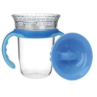 Copo Infantil Nuby Inteligente Com Tampa Azul 240 ml