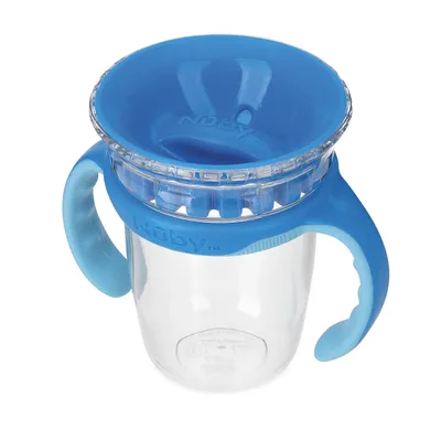 Copo Infantil Nuby Inteligente Com Tampa Azul 240 ml