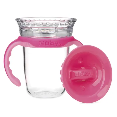 Copo Infantil Nuby Inteligente Com Tampa Rosa 240 ml