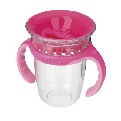 Copo Infantil Nuby Inteligente Com Tampa Rosa 240 ml
