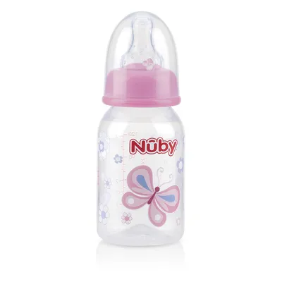 Mamadeira Nuby Estampada Bico De Silicone Rosa 120 ml Mamadeira Nuby Estampada Bico De Silicone Rosa 120 ml