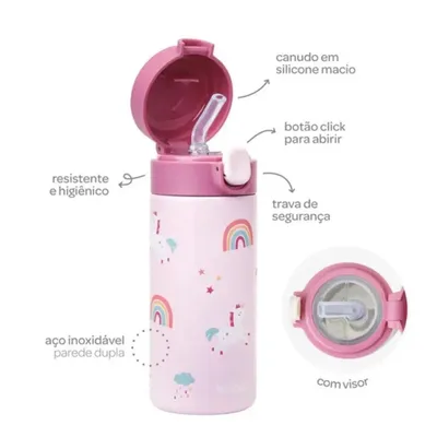 Copo Térmico Parede Dupla Unicórnio Infantil Buba 320 ml