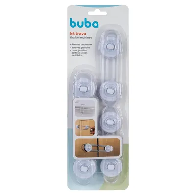 Kit Trava Segurança Buba Para Proteção Multiuso Flexível Kit Trava Segurança Buba Para Proteção Multiuso Flexível