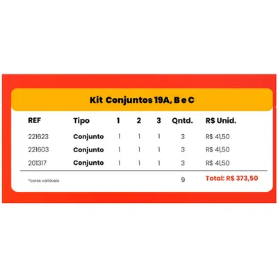 Kit Conjunto Infantil Elian Menino 9 Peças Kit Conjunto Infantil Elian Menino 9 Peças