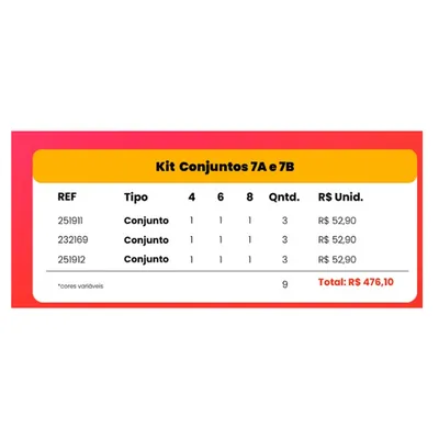 Kit Infantil Elian Conjunto Menina 9 Peças Kit Infantil Elian Conjunto Menina 9 Peças