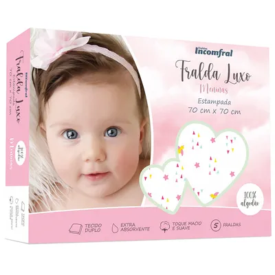 Fralda Bebê Incomfral Luxo Estampada Com 5 Unidades