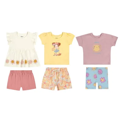 Kit Bebê Elian Conjunto Menina 9 Peças Kit Bebê Elian Conjunto Menina 9 Peças