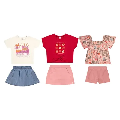 Kit Infantil Elian Conjunto Menina 9 Peças Kit Infantil Elian Conjunto Menina 9 Peças