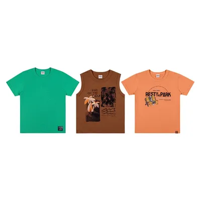 Kit Infantil Elian Camisetas Manga Curta 9 Peças Kit Infantil Elian Camisetas Manga Curta 9 Peças