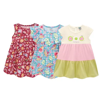 Kit Vestido Bebê Marlan Menina Com 9 Peças Kit Vestido Bebê Marlan Menina Com 9 Peças