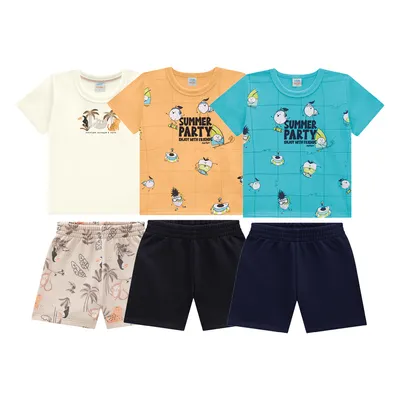 Kit Conjunto Bebê Marlan Menino com 9 Peças