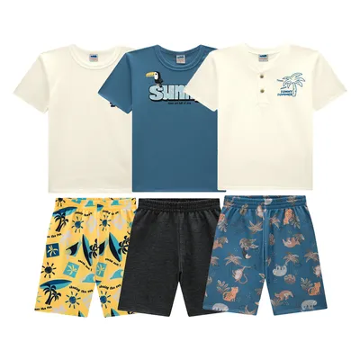 Kit Conjunto Infantil Marlan Menino com 9 Peças Kit Conjunto Infantil Marlan Menino com 9 Peças