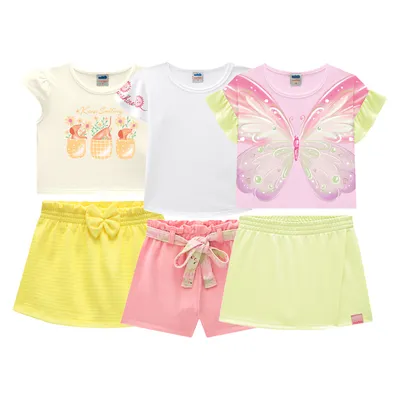 Kit Conjunto Infantil Marlan Menina Com 9 Peças Kit Conjunto Infantil Marlan Menina Com 9 Peças