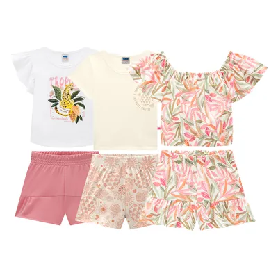 Kit Conjunto Infantil Marlan Menina Com 9 Peças Kit Conjunto Infantil Marlan Menina Com 9 Peças