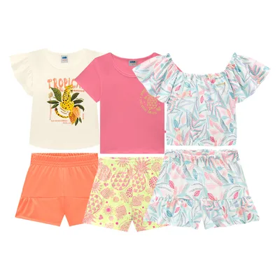 Kit Conjunto Infantil Marlan Menina Com 9 Peças Kit Conjunto Infantil Marlan Menina Com 9 Peças